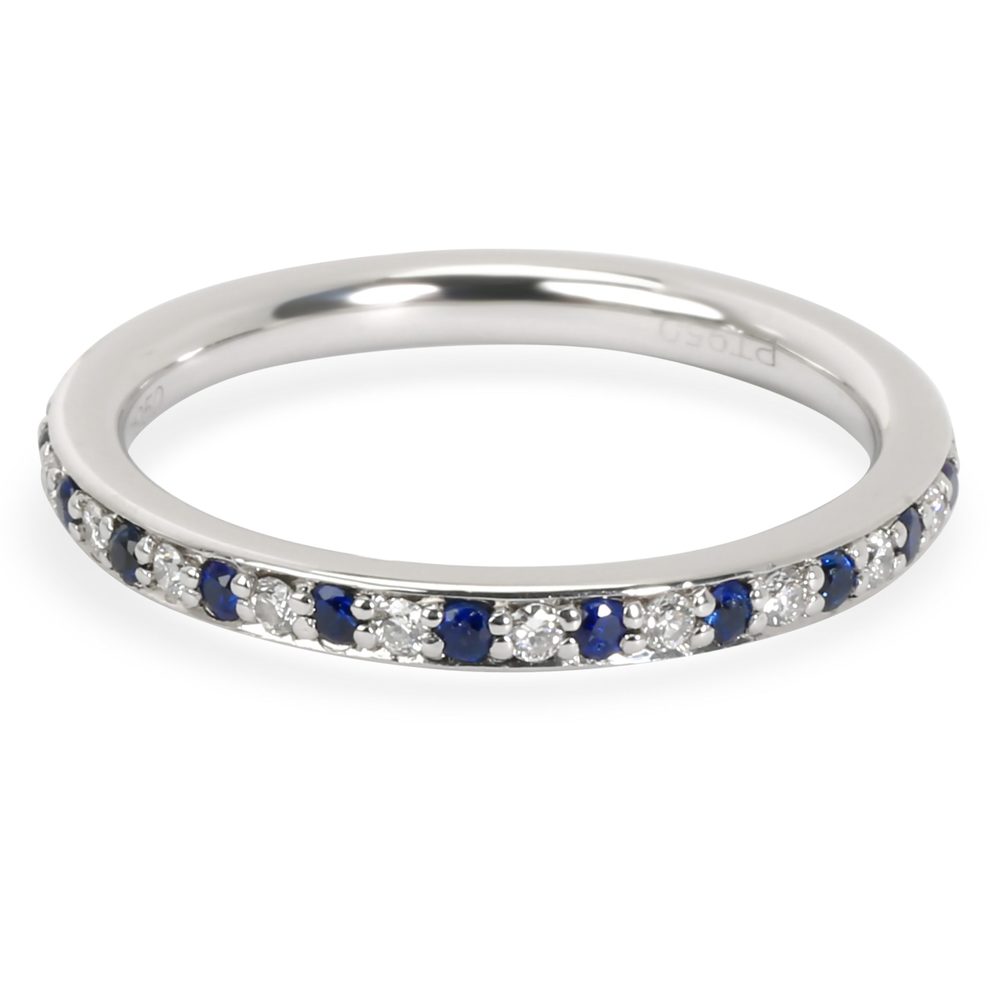 Alternating Diamond & Sapphire Stackable Eternity… - image 1
